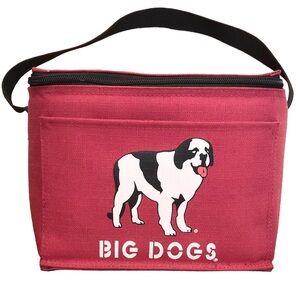 🌈 6/$60, Big Dogs Insulated Lunch Box, Saint Bernard, Maroon, 8.5”X6”